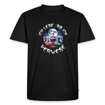 La lecture est mon hobby - T-shirt Premium bio Homme - noir - Devant - Nico (187cm)