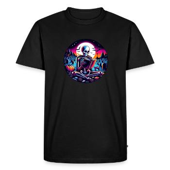 La lecture est mon hobby - T-shirt Premium bio Homme - noir - Devant - Nico (187cm)