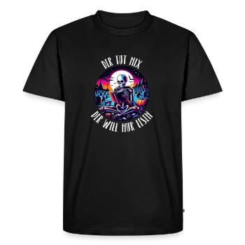 La lecture est mon hobby - T-shirt Premium bio Homme - noir - Devant - Nico (187cm)
