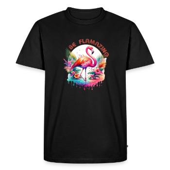 Kölle Alaaf Be Flamazing Flamingo Vibes - Men's Premium Organic T-Shirt - black - Front - Nico (187cm)