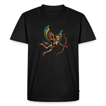 La flèche de Cupidon rassemble les cœurs - T-shirt Premium bio Homme - noir - Devant - Nico (187cm)
