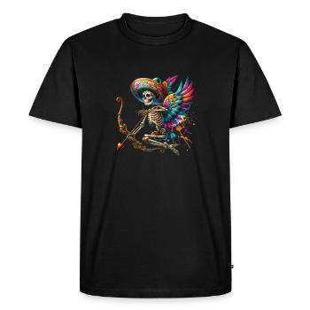 La flèche de Cupidon rassemble les cœurs - T-shirt Premium bio Homme - noir - Devant - Nico (187cm)