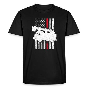 drapeau de pompier de camion américain Conception pour un camion américain - T-shirt Premium bio Homme - noir - Devant - Nico (187cm)