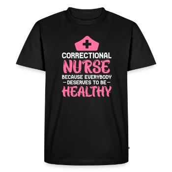 correctional nurse everybody healthy Design - Men's Premium Organic T-Shirt - black - Front - Nico (187cm)