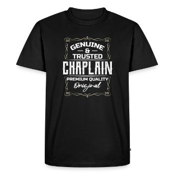 Aumônier authentique et de confiance de qualité supérieure - T-shirt Premium bio Homme - noir - Devant - Nico (187cm)