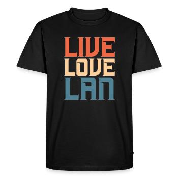 Live Love LAN Network administrator - Men's Premium Organic T-Shirt - black - Front - Nico (187cm)