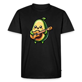 Avocat jouant de la guitare - T-shirt Premium bio Homme - noir - Devant - Nico (187cm)