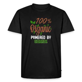100% Organic Powered by Veggies - Organic - Men's Premium Organic T-Shirt - black - Front - Nico (187cm)