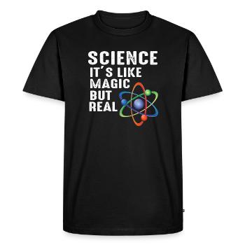 science - Men's Premium Organic T-Shirt - black - Front - Nico (187cm)