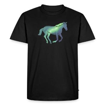 Iceland Icelandic Horse Icelandic Horse Northern Lights - Men's Premium Organic T-Shirt - black - Front - Nico (187cm)