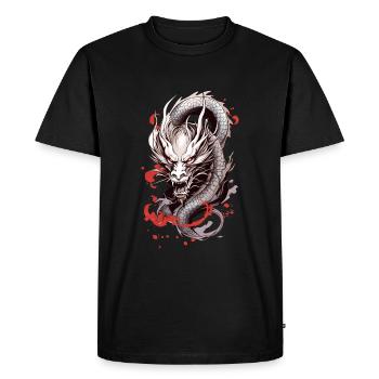 Dragon japonais - T-shirt Premium bio Homme - noir - Devant - Nico (187cm)