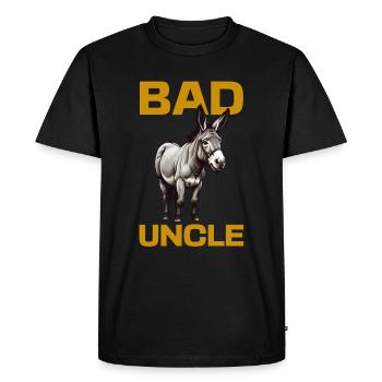 Bad Ass Uncle Cool Donkey - Men's Premium Organic T-Shirt - black - Front - Nico (187cm)