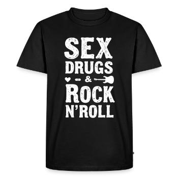 Sex, Drugs and Rock'n'Roll - Men's Premium Organic T-Shirt - black - Front - Nico (187cm)