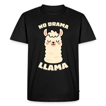 Dessin animé de lama paisible avec dicton - T-shirt Premium bio Homme - noir - Devant - Nico (187cm)