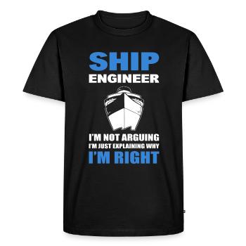Lustiger Schiff Ingenieur - Männer Premium Bio T-Shirt - Schwarz - Vorne - Nico (187cm)