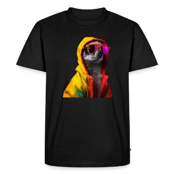 Suricate avec lunettes de soleil Colorful Cool - T-shirt Premium bio Homme - noir - Devant - Nico (187cm)