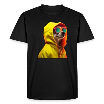 Suricate avec lunettes de soleil Animaux colorés et cool - T-shirt Premium bio Homme - noir - Devant - Nico (187cm)