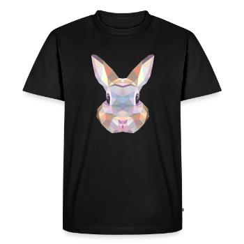 Hare Polygon - Men's Premium Organic T-Shirt - black - Front - Nico (187cm)