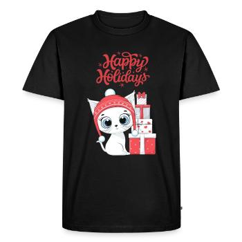 cat christmas - Merry Christmas cats tshirt - Men's Premium Organic T-Shirt - black - Front - Nico (187cm)