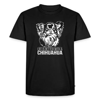 La vie de Chihuahua est meilleure Chiens Wilsigns - T-shirt Premium bio Homme - noir - Devant - Nico (187cm)