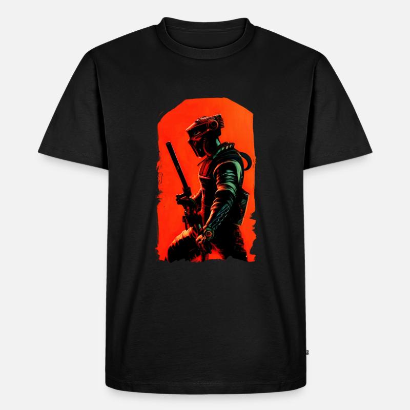 Steampunk Samurai - Männer Premium Bio T-Shirt - Schwarz