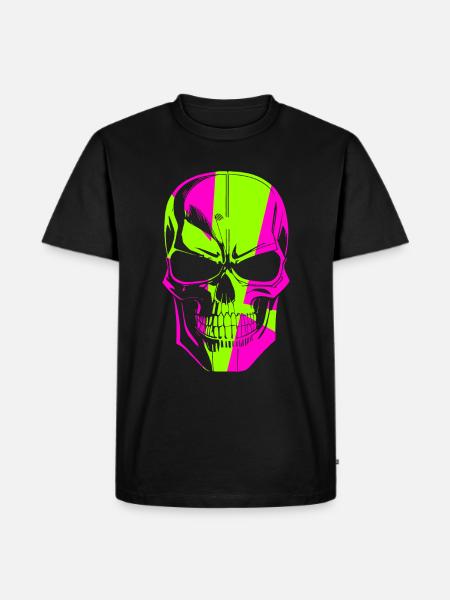 Krasser Techno Skull - Männer Premium Bio T-Shirt - Schwarz