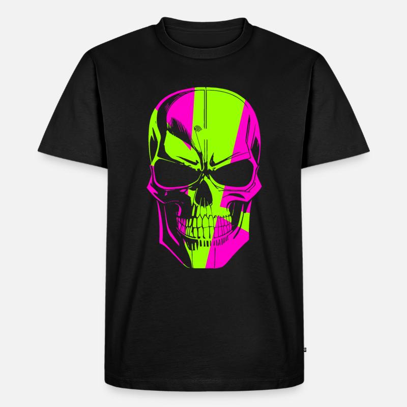 Krasser Techno Skull - Männer Premium Bio T-Shirt - Schwarz