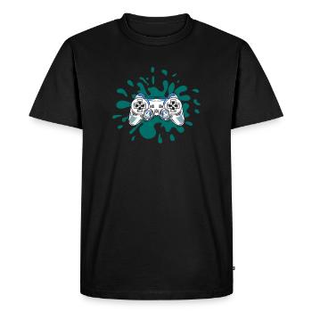 Contrôleur de jeu Gaming - T-shirt Premium bio Homme - noir - Devant - Nico (187cm)