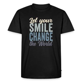 Laissez votre sourire changer le monde bloc coloré - T-shirt Premium bio Homme - noir - Devant - Nico (187cm)