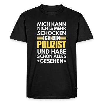 Policier non électrocutable - T-shirt Premium bio Homme - noir - Devant - Nico (187cm)