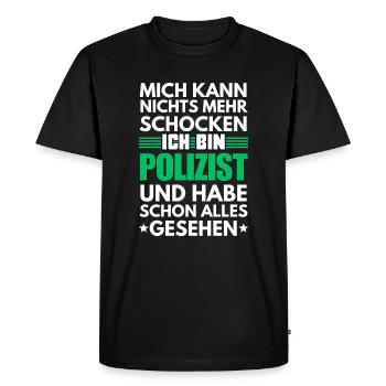 Policier non électrocutable - T-shirt Premium bio Homme - noir - Devant - Nico (187cm)