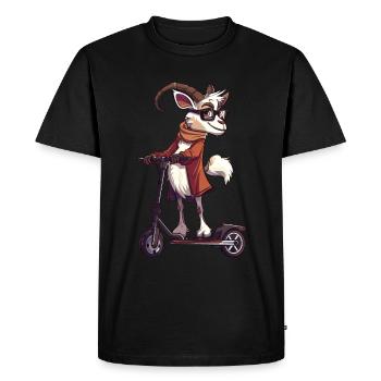 Rouleau de chèvre - T-shirt Premium bio Homme - noir - Devant - Nico (187cm)