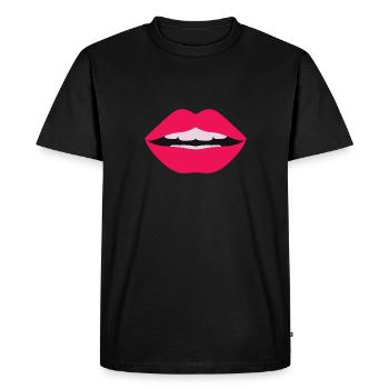 Bouche - T-shirt Premium bio Homme - noir - Devant - Nico (187cm)