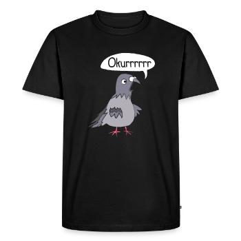 Funny Pigeon Bird Pigeon Breeding - Men's Premium Organic T-Shirt - black - Front - Nico (187cm)