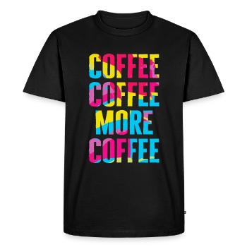 Plus de café - Drôle de dicton amateur de café - T-shirt Premium bio Homme - noir - Devant - Nico (187cm)