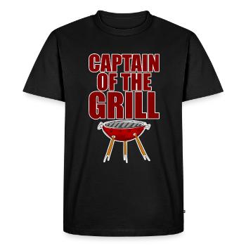 Capitaine Du Grill 2 - T-shirt Premium bio Homme - noir - Devant - Nico (187cm)