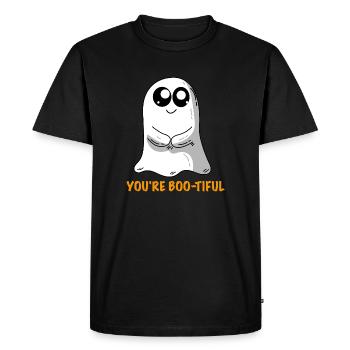 You're Boo-tiful | Ghost, Halloween, Party - Men's Premium Organic T-Shirt - black - Front - Nico (187cm)