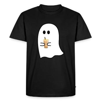 Fantôme au café | Café Glacé, Espresso, Café - T-shirt Premium bio Homme - noir - Devant - Nico (187cm)