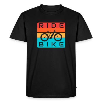 RIDE BIKE - Men's Premium Organic T-Shirt - black - Front - Nico (187cm)