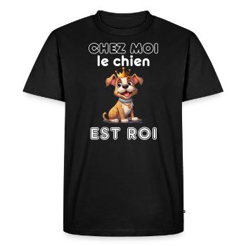 Chien Humour Fan Passion Animal Race Canin - T-shirt Premium bio Homme - noir - Devant - Nico (187cm)