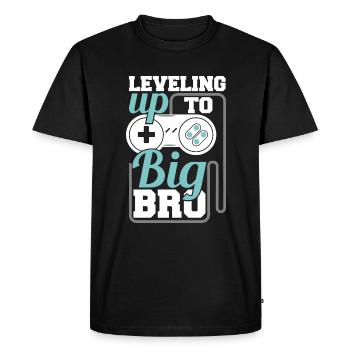 Niveler jusqu'à Big Bro - Big Brother Gamer - T-shirt Premium bio Homme - noir - Devant - Nico (187cm)