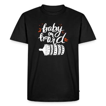 Bébé à bord Grossesse Enceinte - T-shirt Premium bio Homme - noir - Devant - Nico (187cm)
