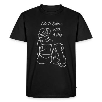 CHIENS CHIENS AMOUR CHIEN DE COMPAGNIE AMOUR WAU MOTIF - T-shirt Premium bio Homme - noir - Devant - Nico (187cm)