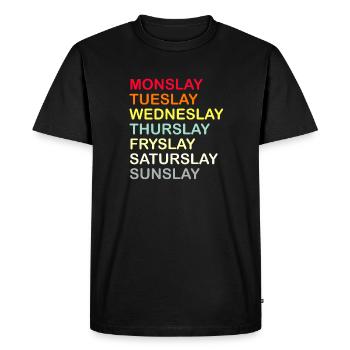 Les jours de la semaine - T-shirt Premium bio Homme - noir - Devant - Nico (187cm)