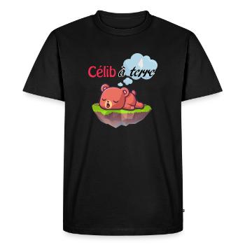 Célibataire à bout - T-shirt Premium bio Homme - noir - Devant - Nico (187cm)