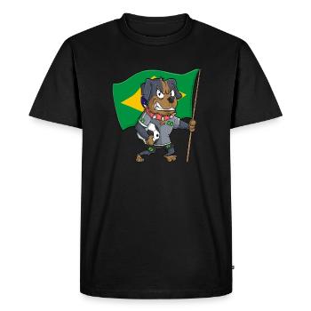 Brésil Fan Dog - T-shirt Premium bio Homme - noir - Devant - Nico (187cm)