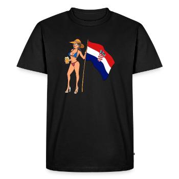 Hot Fan Girl Croatie - T-shirt Premium bio Homme - noir - Devant - Nico (187cm)