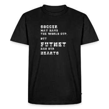 Soccer may have the World Cup, but futnet has our - Men's Premium Organic T-Shirt - black - Front - Nico (187cm)