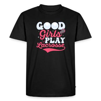 Good Girls Play Lacrosse Player Lifestyle - Men's Premium Organic T-Shirt - black - Front - Nico (187cm)