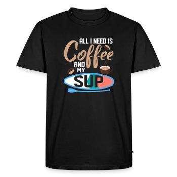 All I Need Is Coffee And My SUP Stand Up Paddling - Men's Premium Organic T-Shirt - black - Front - Nico (187cm)